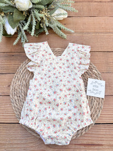 Wren Baby Girl Ruffle Sleeve Romper